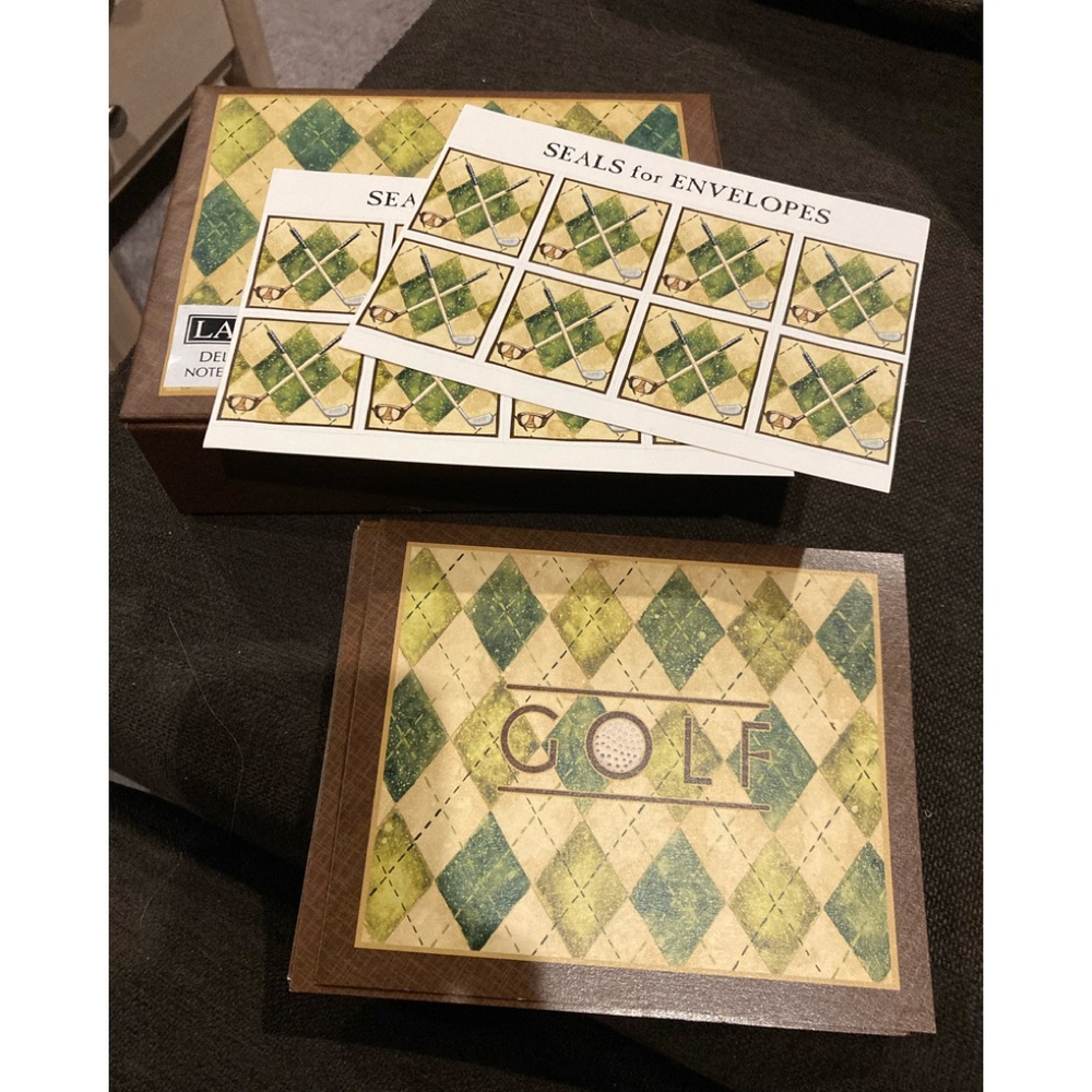 Lang Golf “Hole In One” Deluxe Boxed Notecards and Stickers-16 cards